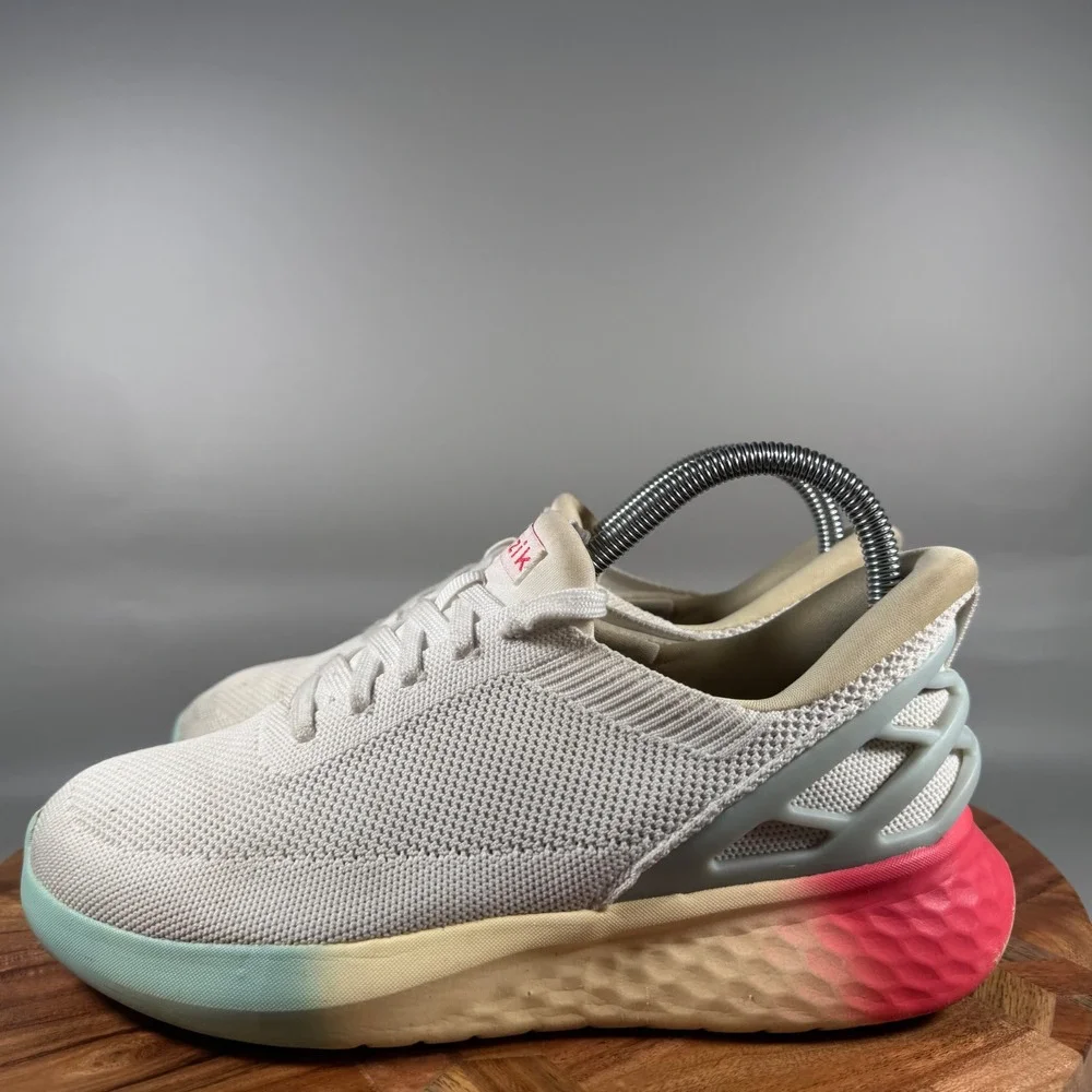 Kizik Athens White Rainbow Hands Free Slip On Sneakers Womens 7.5‎ Mens 6